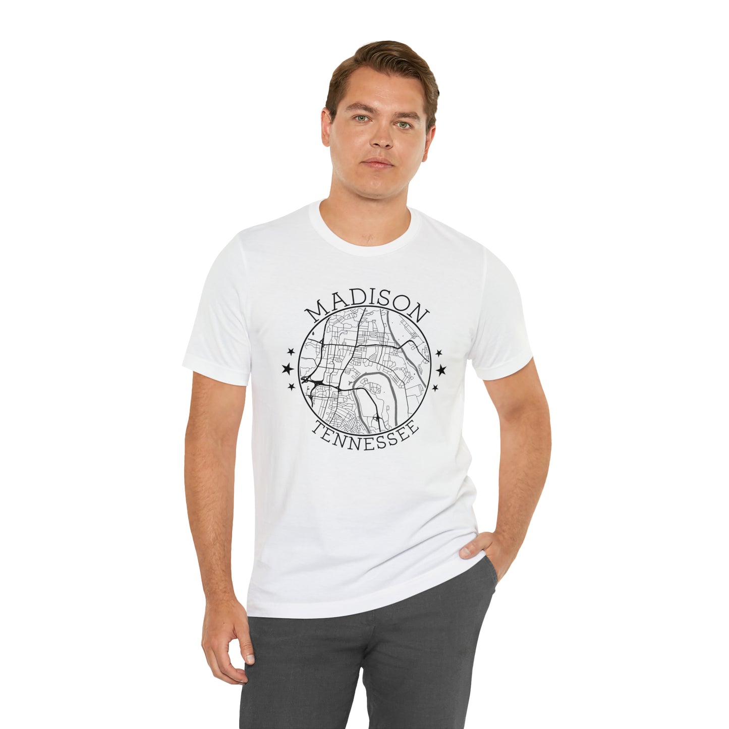 Madison Circle Map Unisex Jersey Short Sleeve Tee