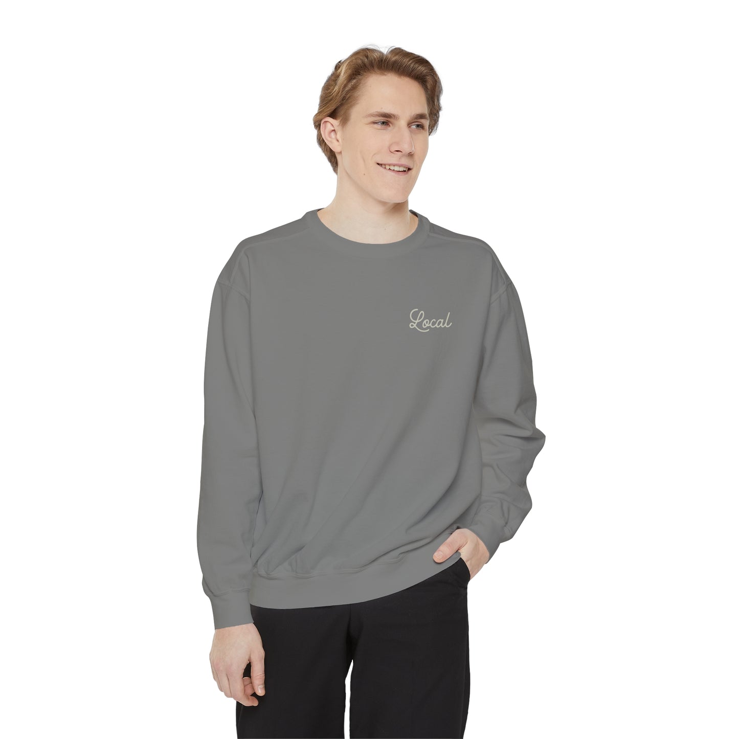 Local Script Unisex Garment-Dyed Sweatshirt