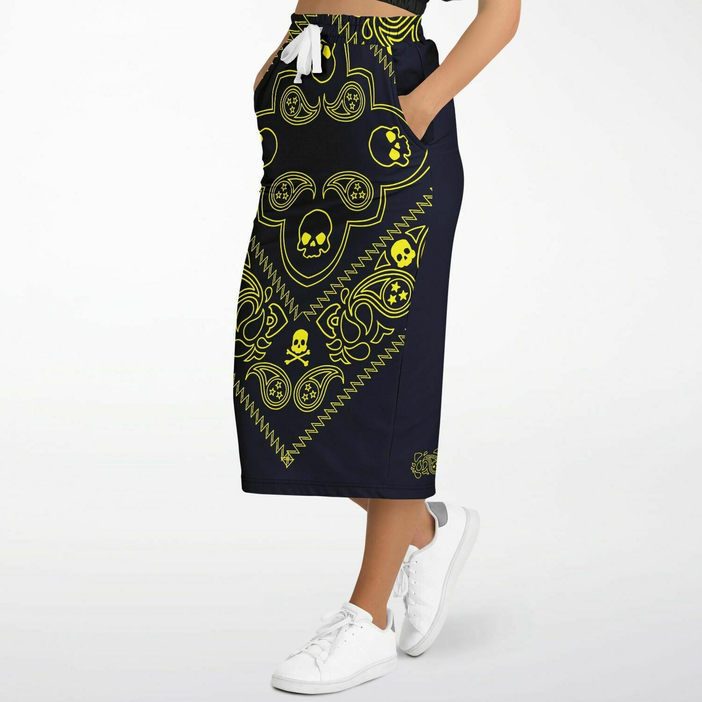 Skull Paisley Graphic Pocket skirt