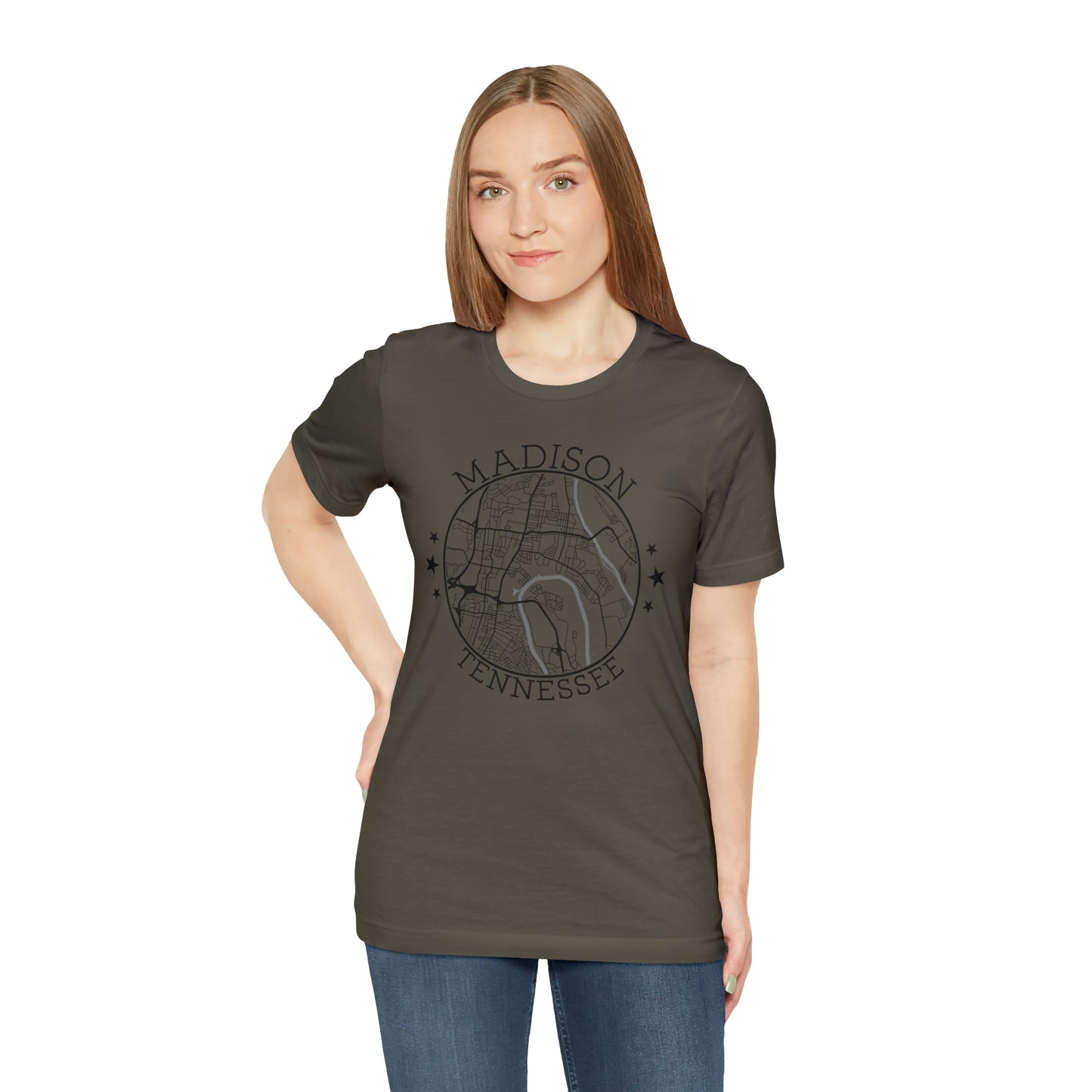 Madison Circle Map Unisex Jersey Short Sleeve Tee