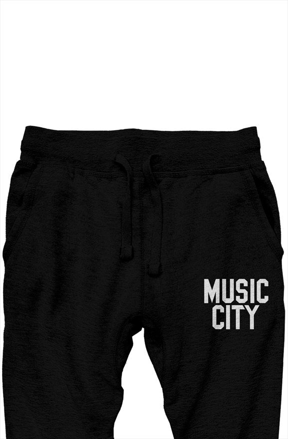Music City Basic Text Monochrome premium joggers