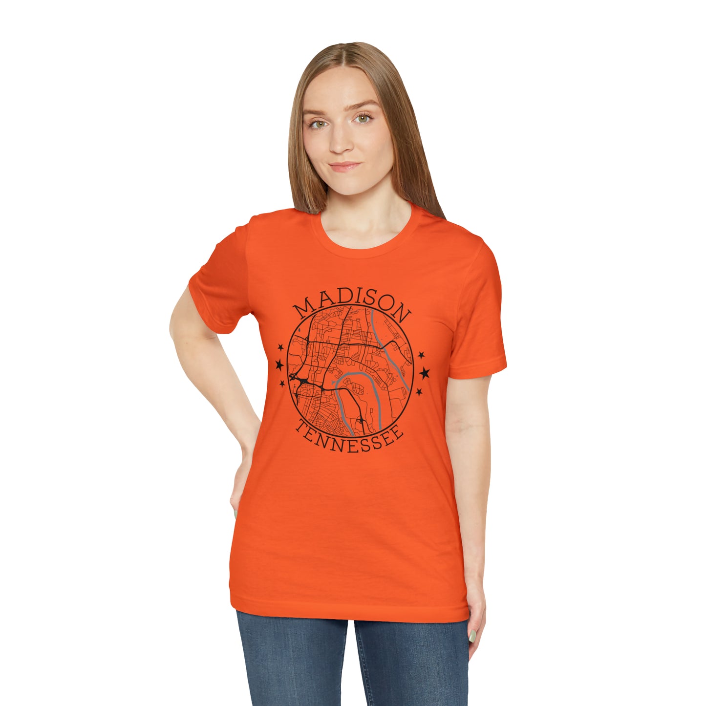 Madison Circle Map Unisex Jersey Short Sleeve Tee