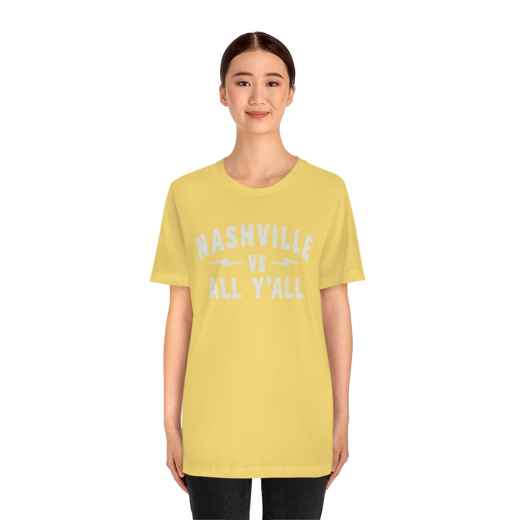 Nashville Vs All Y'all Curved graphic T-shirt