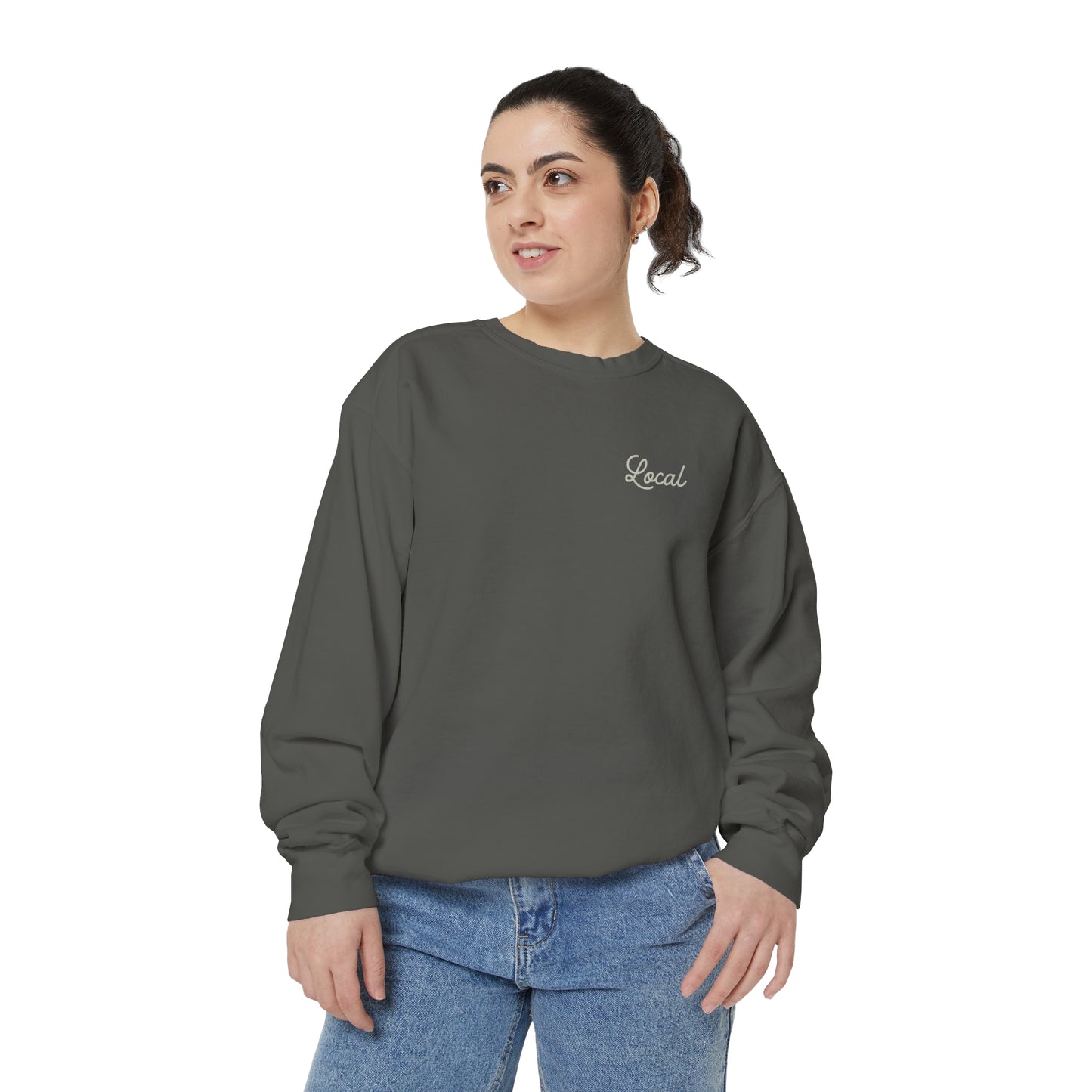 Local Script Unisex Garment-Dyed Sweatshirt