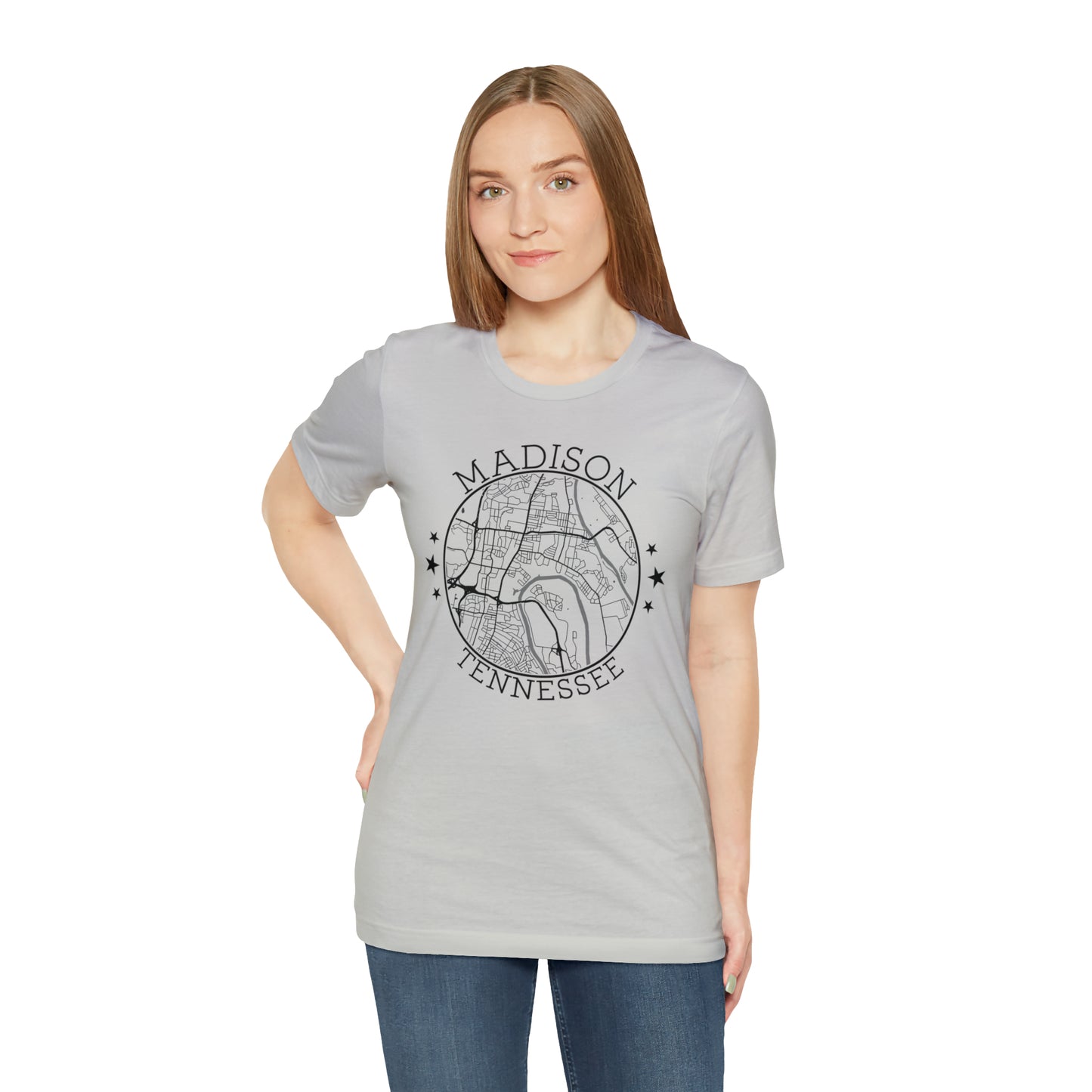 Madison Circle Map Unisex Jersey Short Sleeve Tee