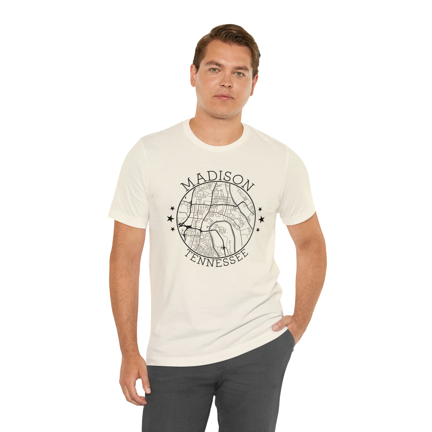 Madison Circle Map Unisex Jersey Short Sleeve Tee