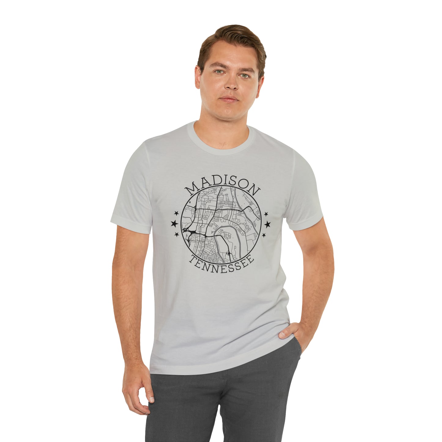 Madison Circle Map Unisex Jersey Short Sleeve Tee