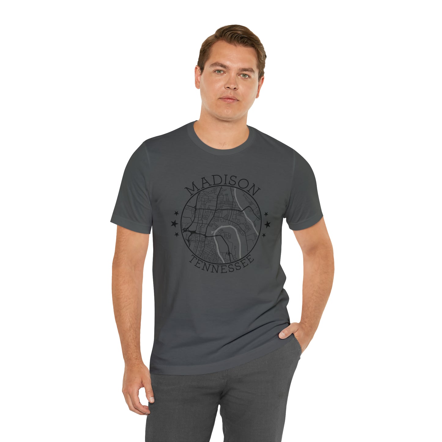 Madison Circle Map Unisex Jersey Short Sleeve Tee