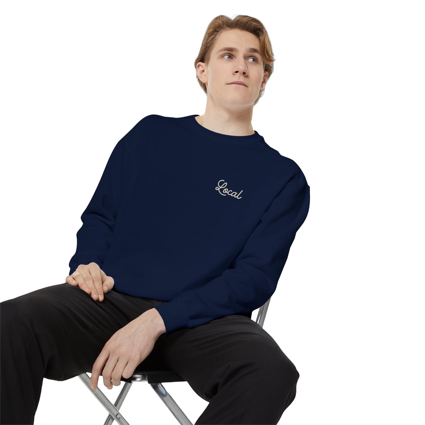 Local Script Unisex Garment-Dyed Sweatshirt