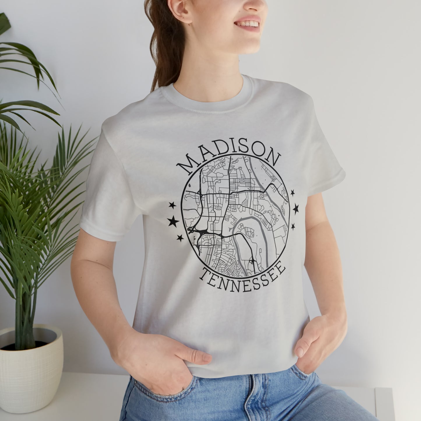 Madison Circle Map Unisex Jersey Short Sleeve Tee