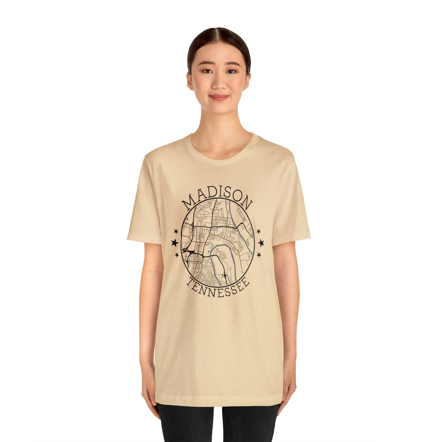 Madison Circle Map Unisex Jersey Short Sleeve Tee