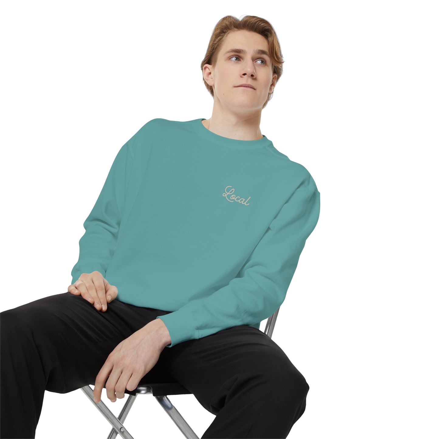 Local Script Unisex Garment-Dyed Sweatshirt