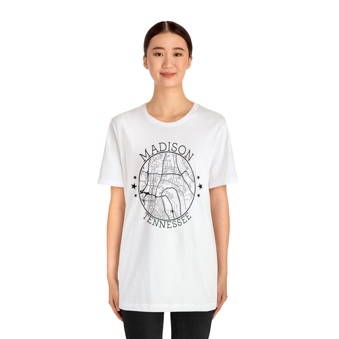 Madison Circle Map Unisex Jersey Short Sleeve Tee