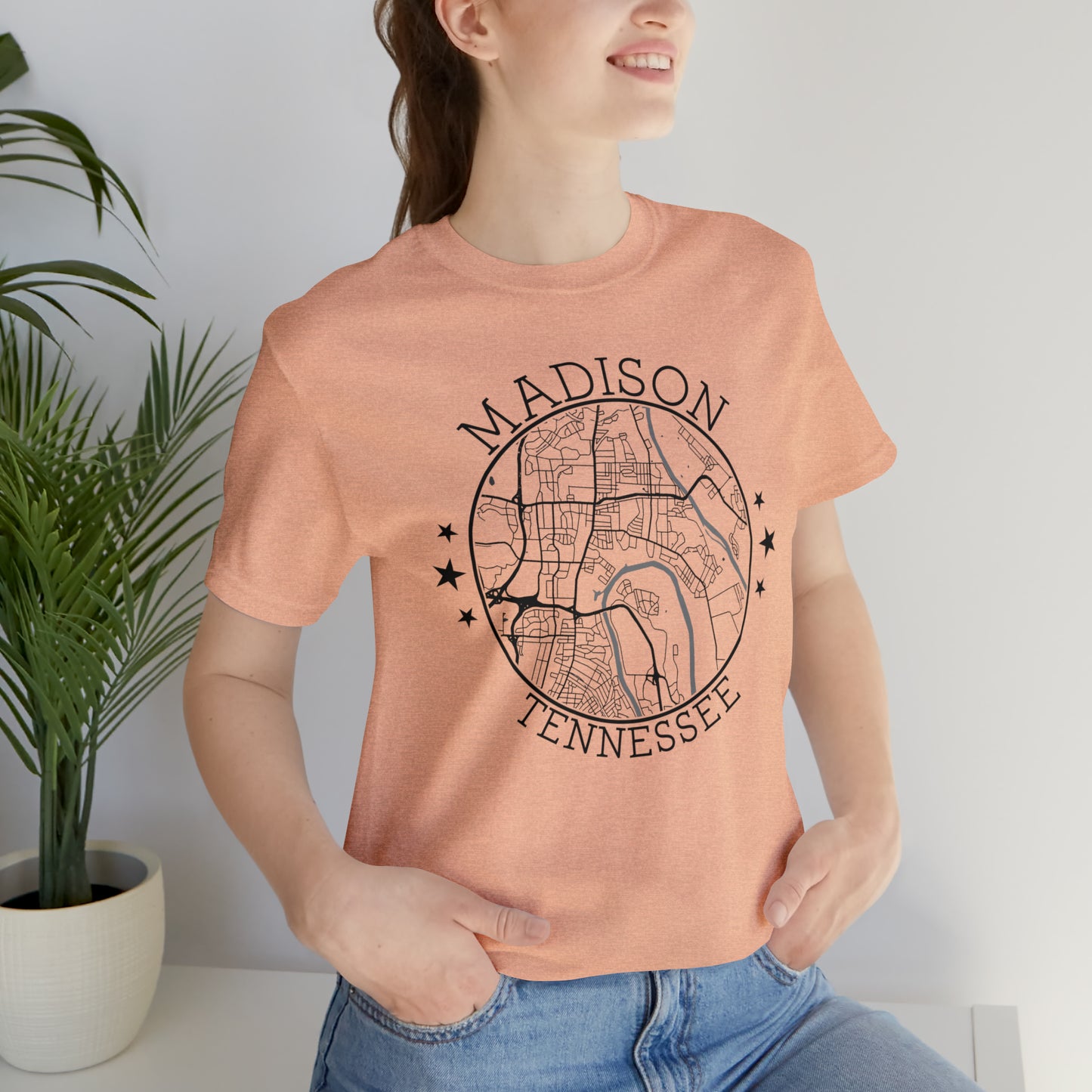 Madison Circle Map Unisex Jersey Short Sleeve Tee