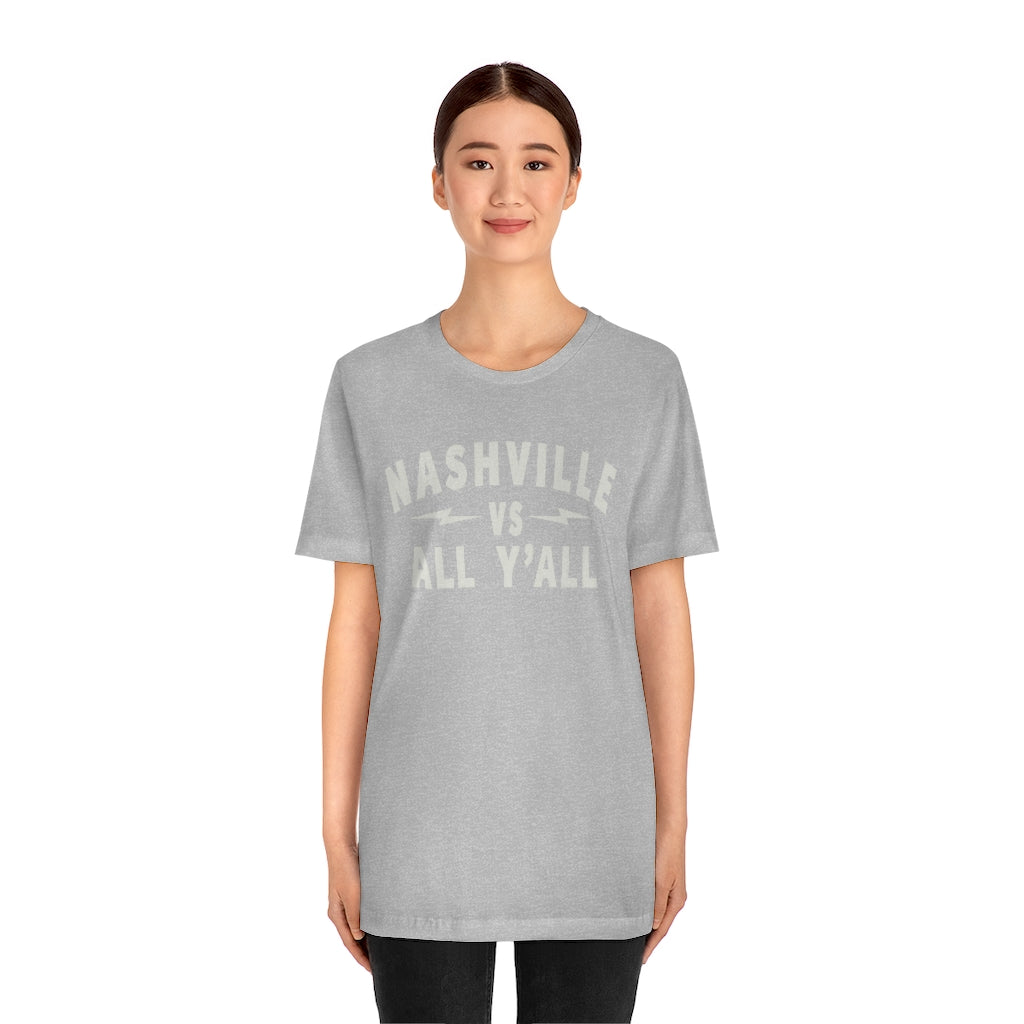 Nashville Vs All Y'all Curved graphic T-shirt