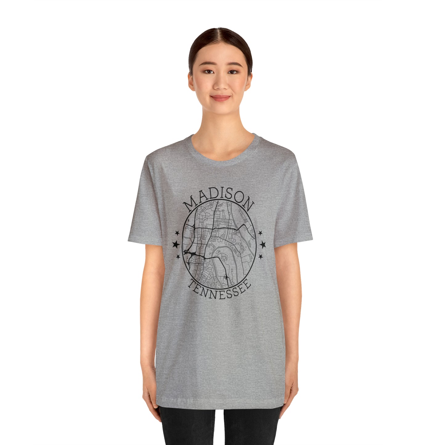 Madison Circle Map Unisex Jersey Short Sleeve Tee