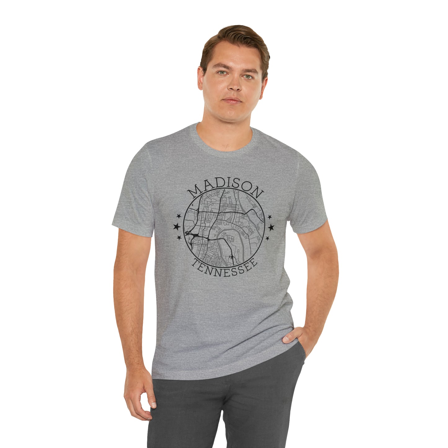 Madison Circle Map Unisex Jersey Short Sleeve Tee