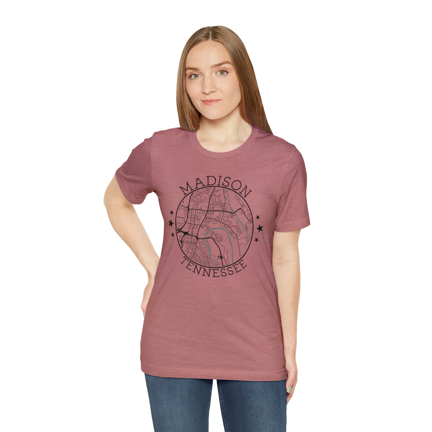 Madison Circle Map Unisex Jersey Short Sleeve Tee