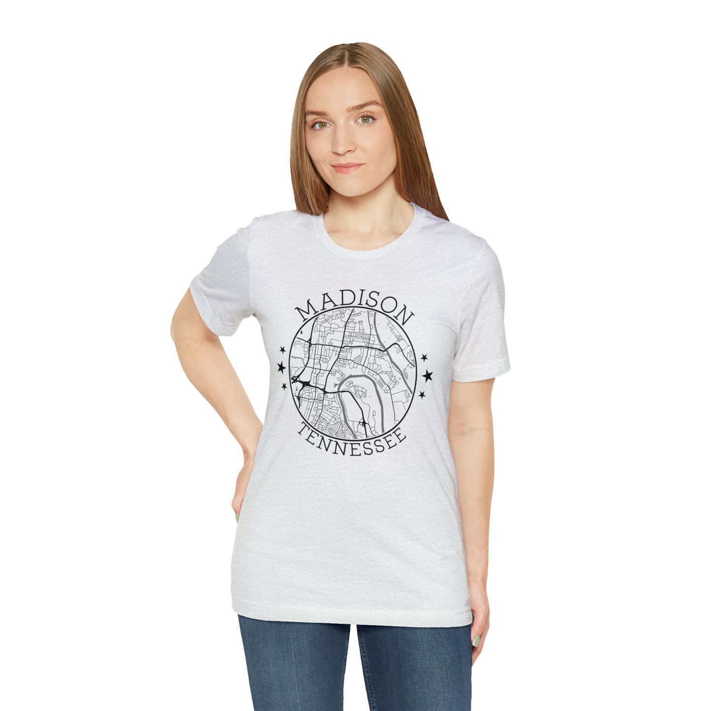 Madison Circle Map Unisex Jersey Short Sleeve Tee