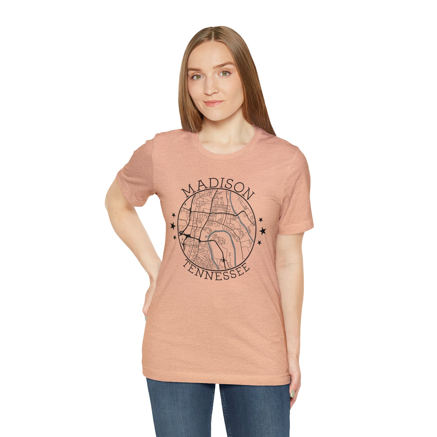 Madison Circle Map Unisex Jersey Short Sleeve Tee