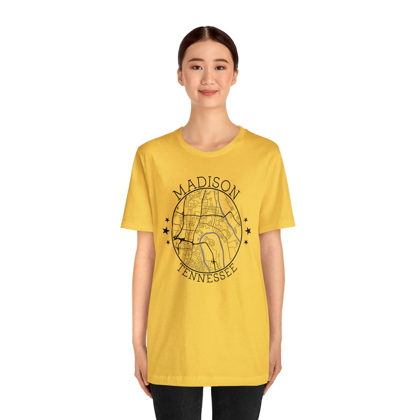 Madison Circle Map Unisex Jersey Short Sleeve Tee