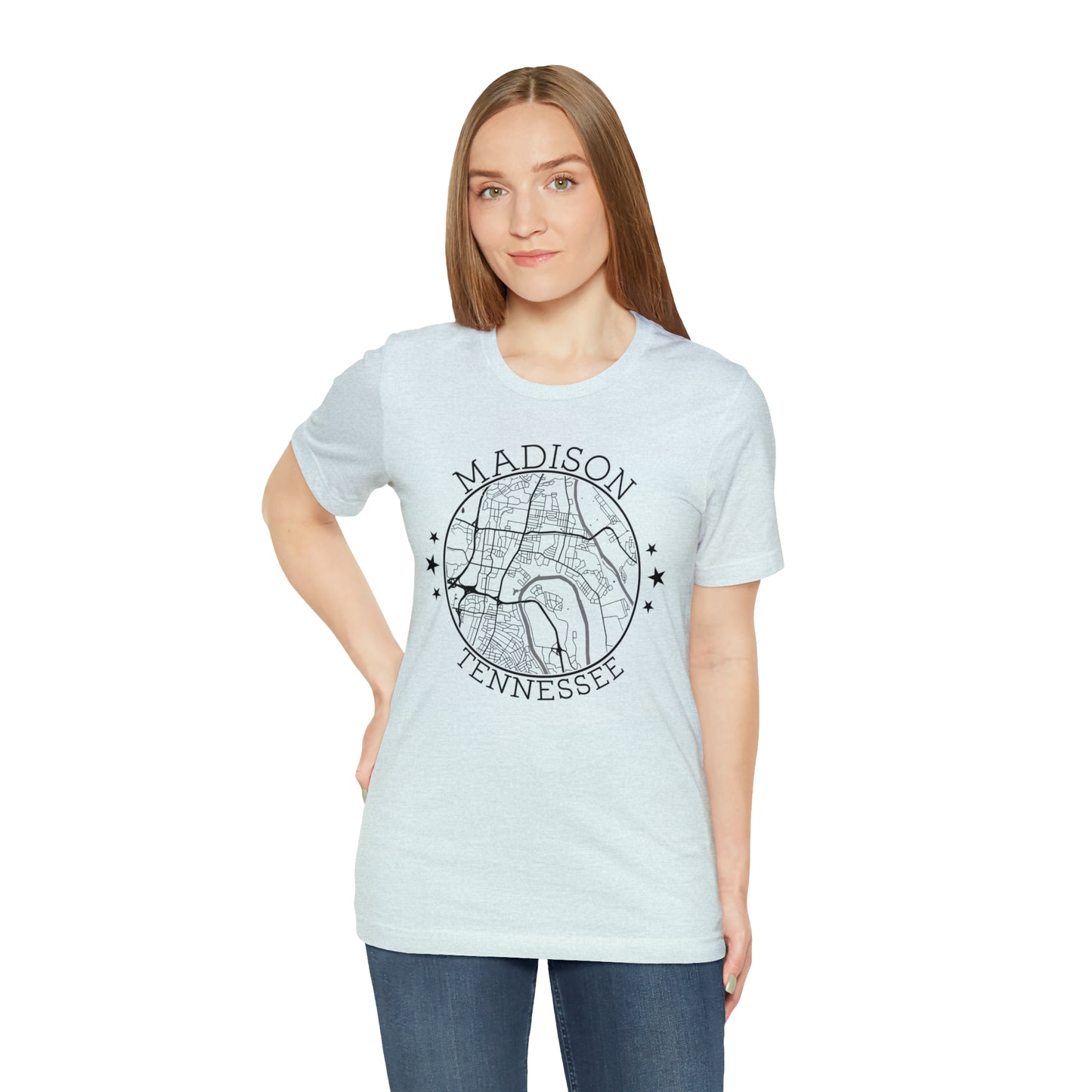 Madison Circle Map Unisex Jersey Short Sleeve Tee