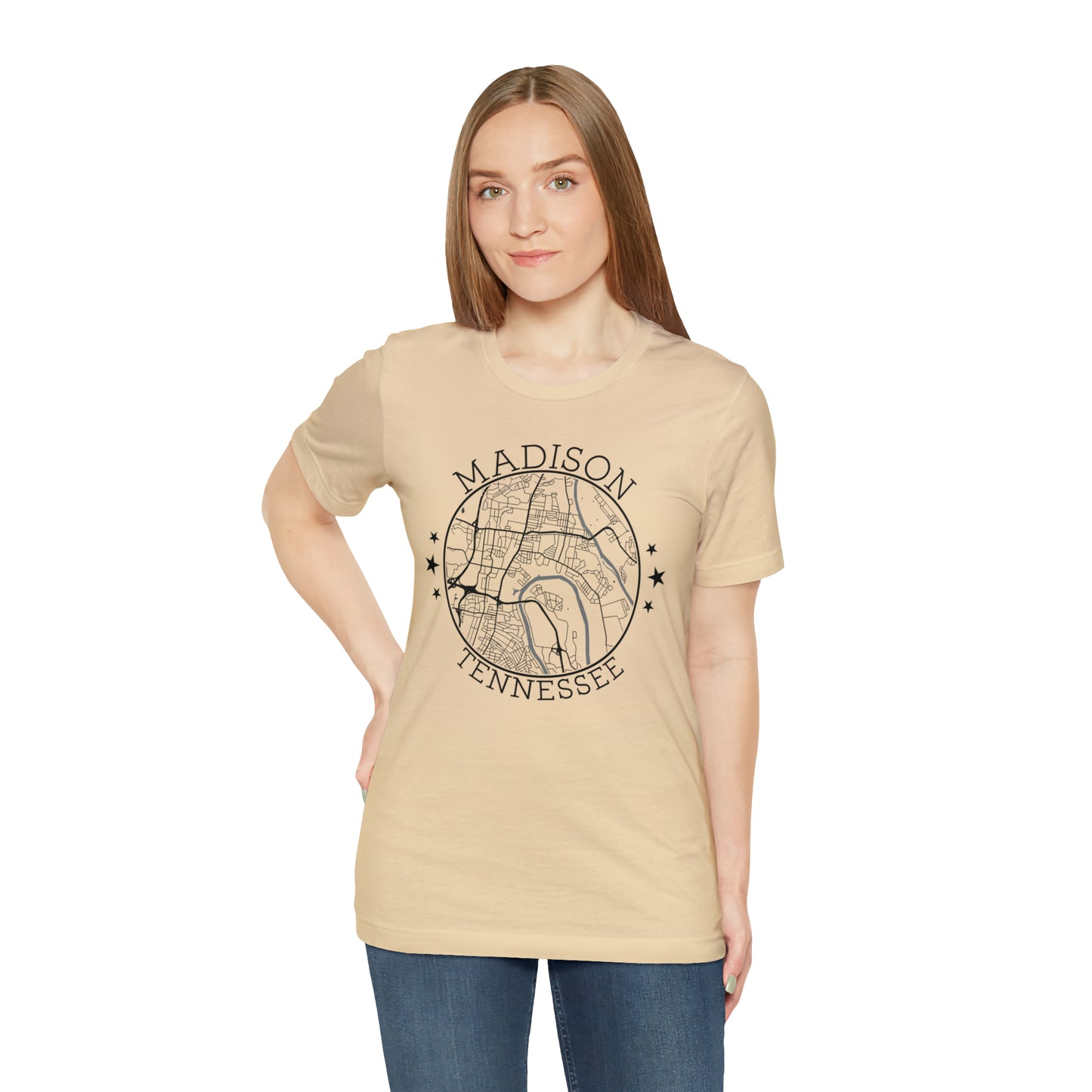 Madison Circle Map Unisex Jersey Short Sleeve Tee