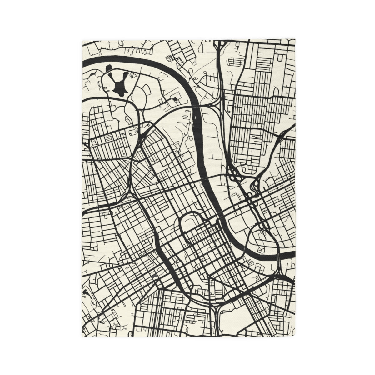 Nashville Map Dobby Rug