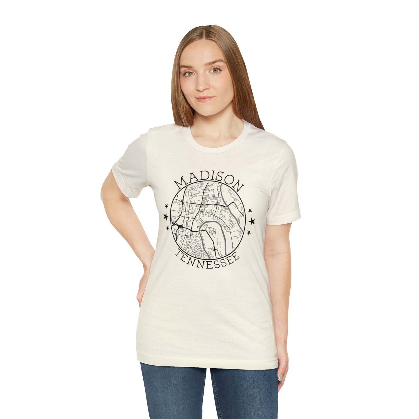 Madison Circle Map Unisex Jersey Short Sleeve Tee