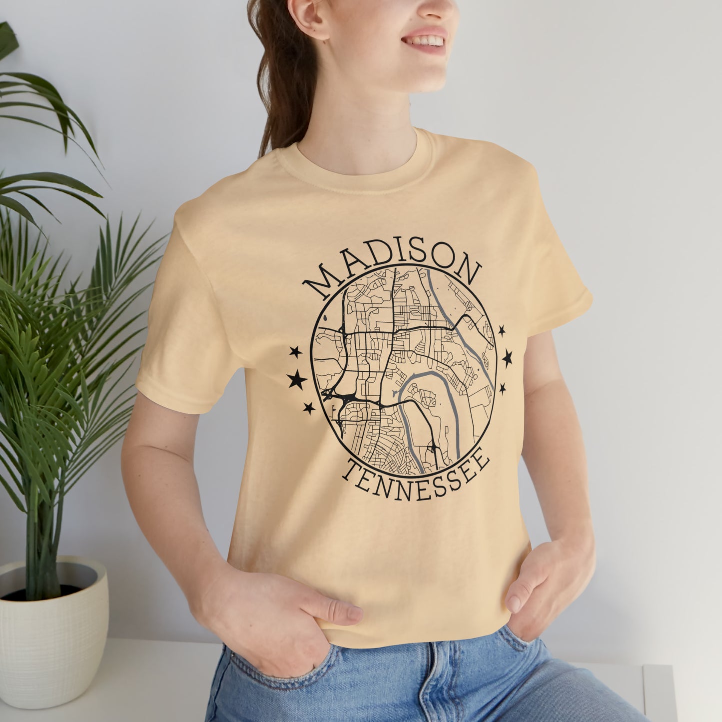 Madison Circle Map Unisex Jersey Short Sleeve Tee