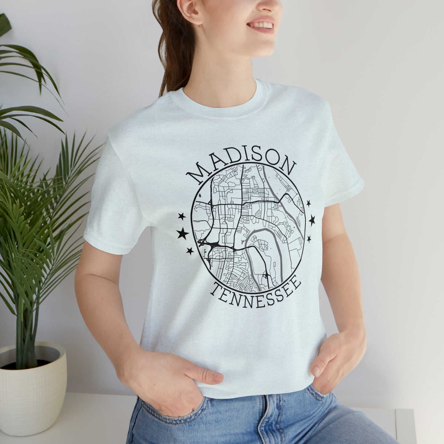 Madison Circle Map Unisex Jersey Short Sleeve Tee