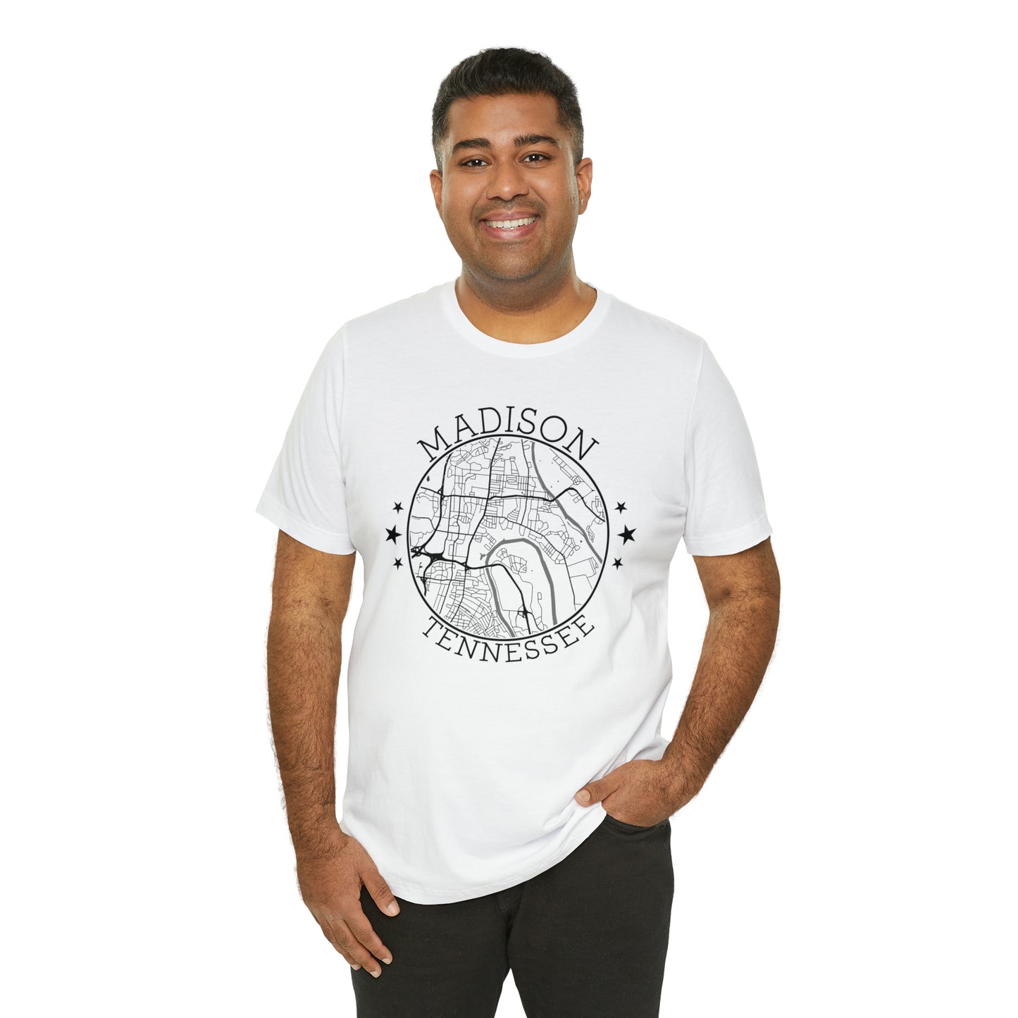 Madison Circle Map Unisex Jersey Short Sleeve Tee