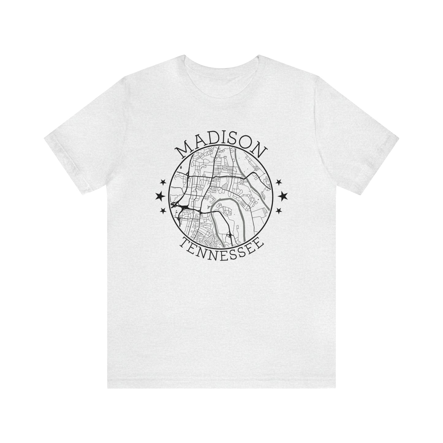 Madison Circle Map Unisex Jersey Short Sleeve Tee