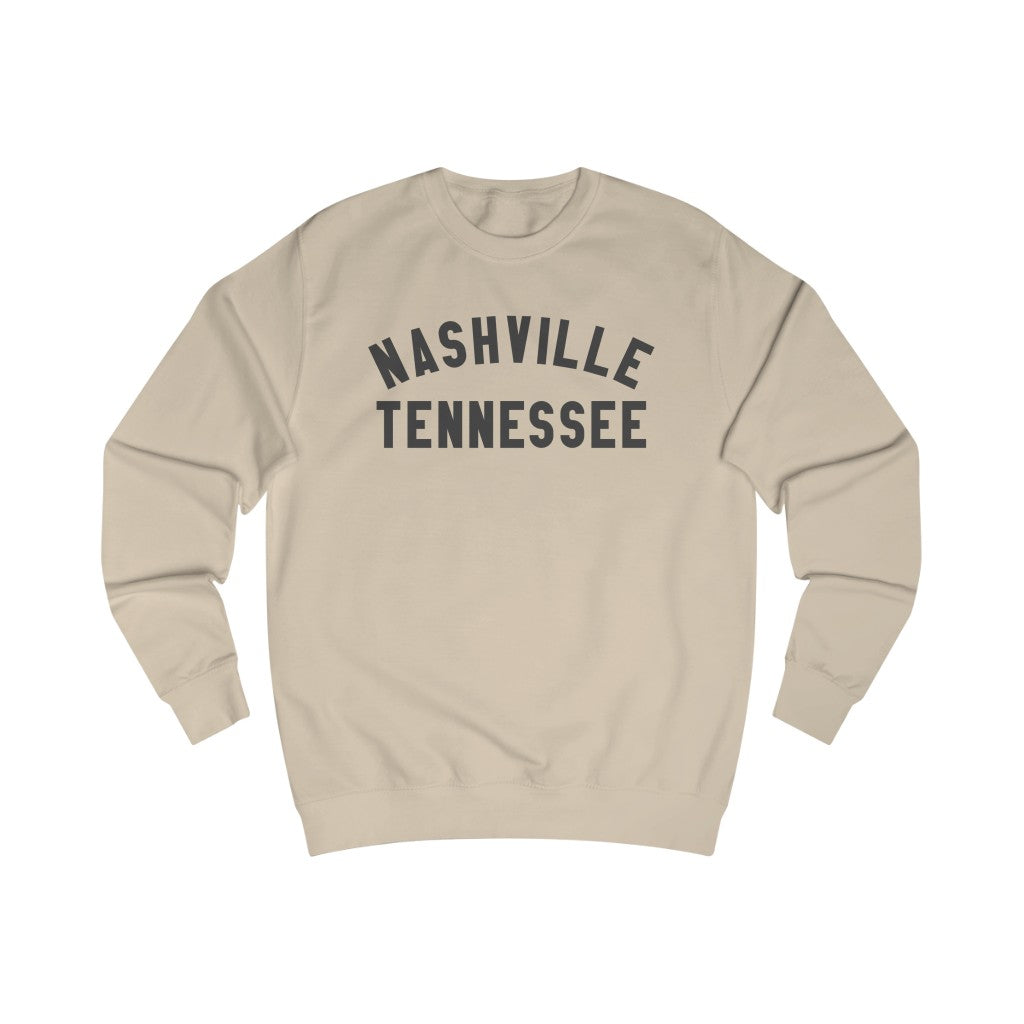 Nashville Tn charcoal text Men's Sweatshirt