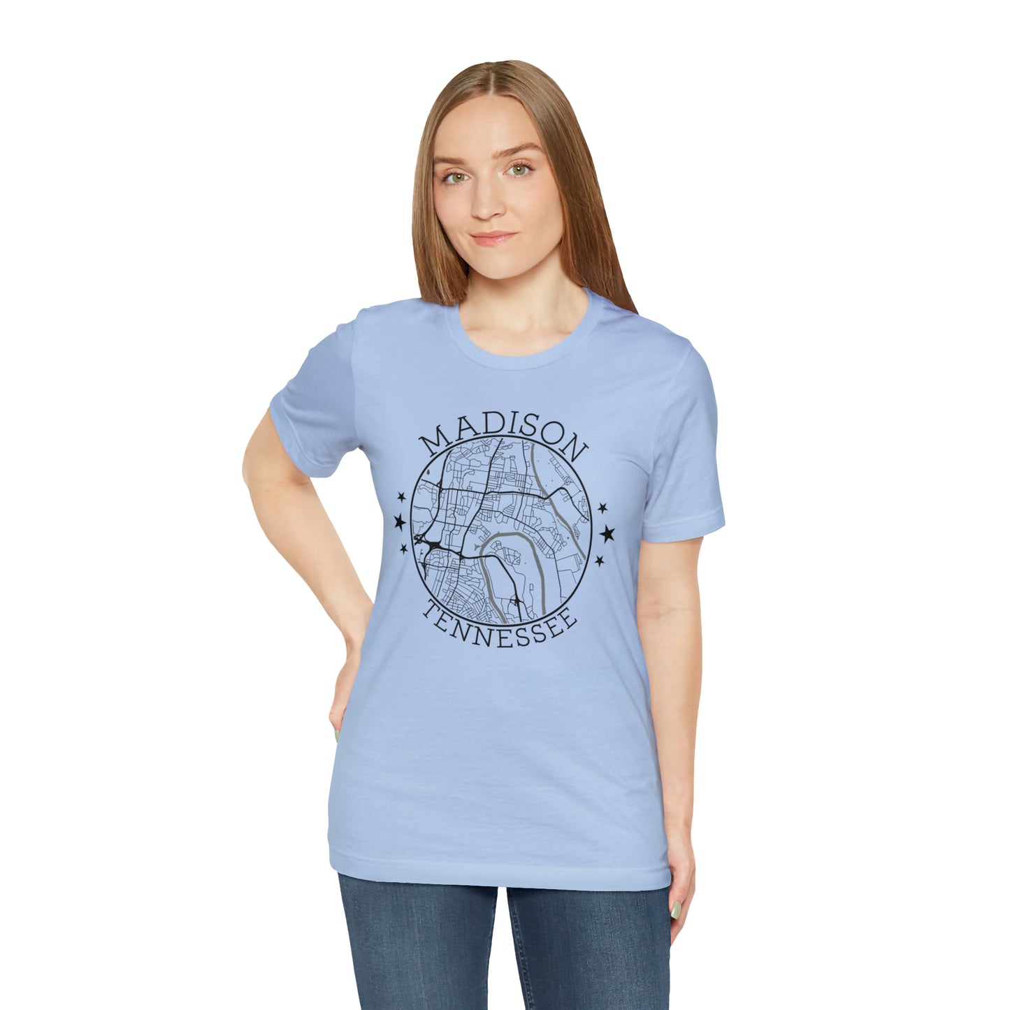 Madison Circle Map Unisex Jersey Short Sleeve Tee