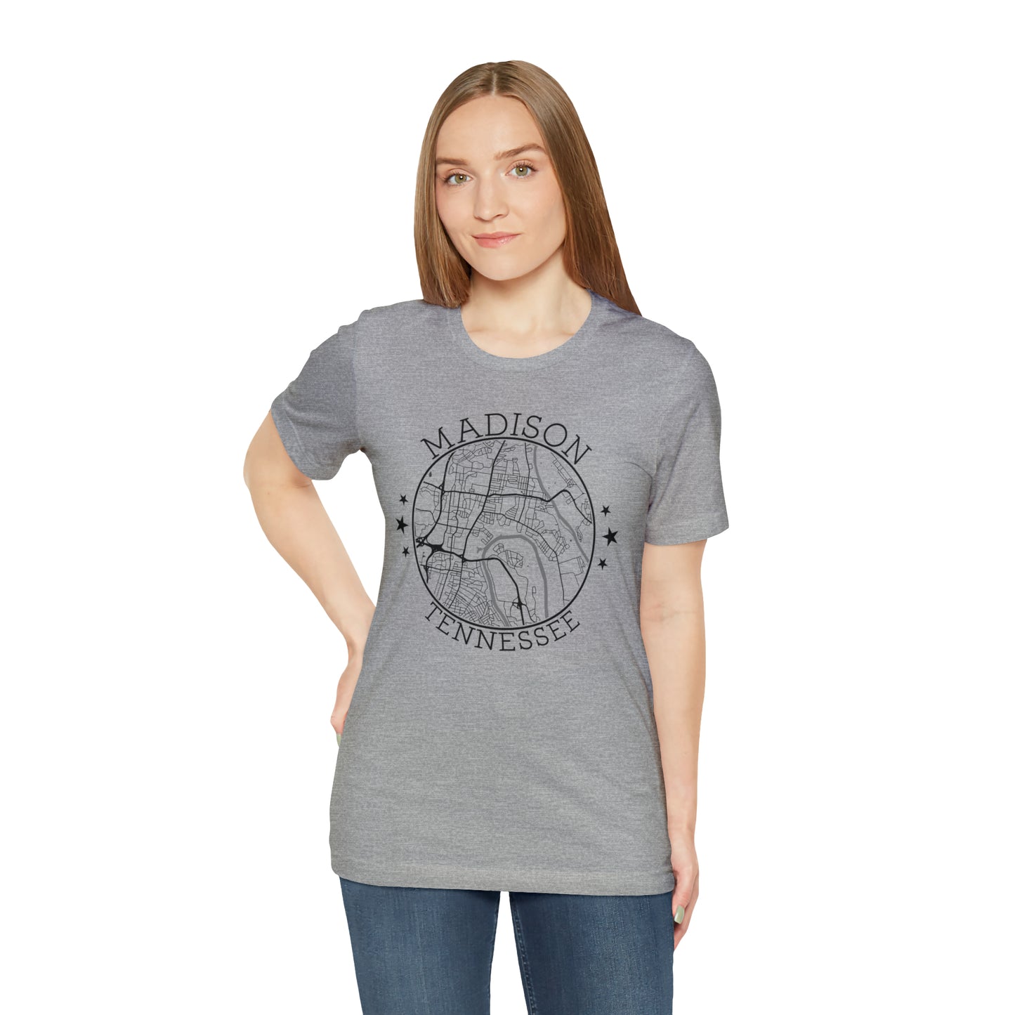 Madison Circle Map Unisex Jersey Short Sleeve Tee