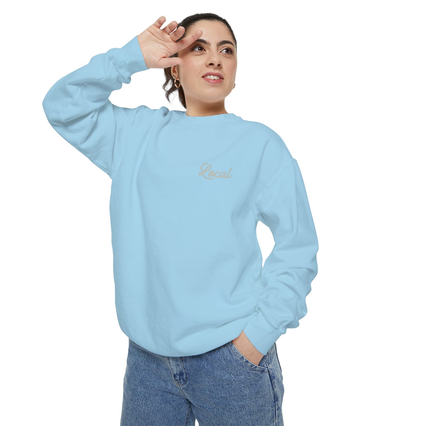 Local Script Unisex Garment-Dyed Sweatshirt