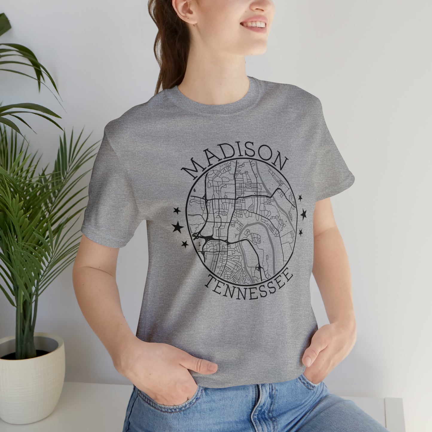 Madison Circle Map Unisex Jersey Short Sleeve Tee