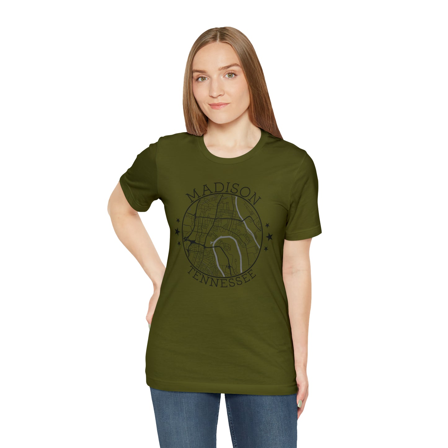 Madison Circle Map Unisex Jersey Short Sleeve Tee