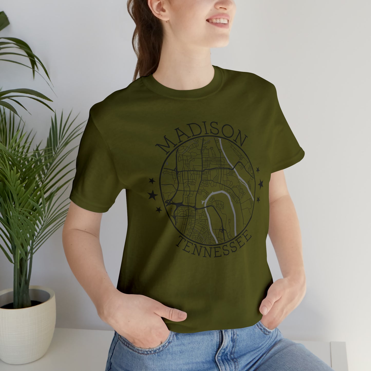 Madison Circle Map Unisex Jersey Short Sleeve Tee