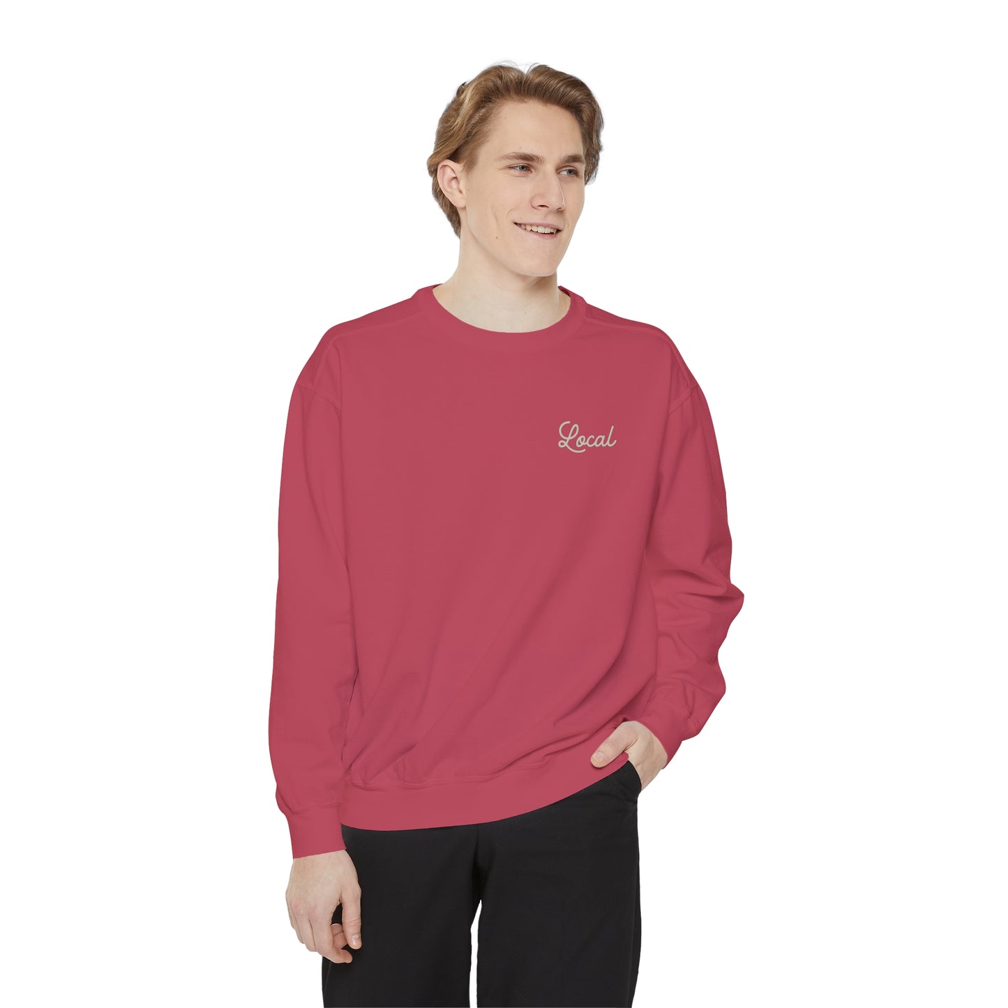 Local Script Unisex Garment-Dyed Sweatshirt