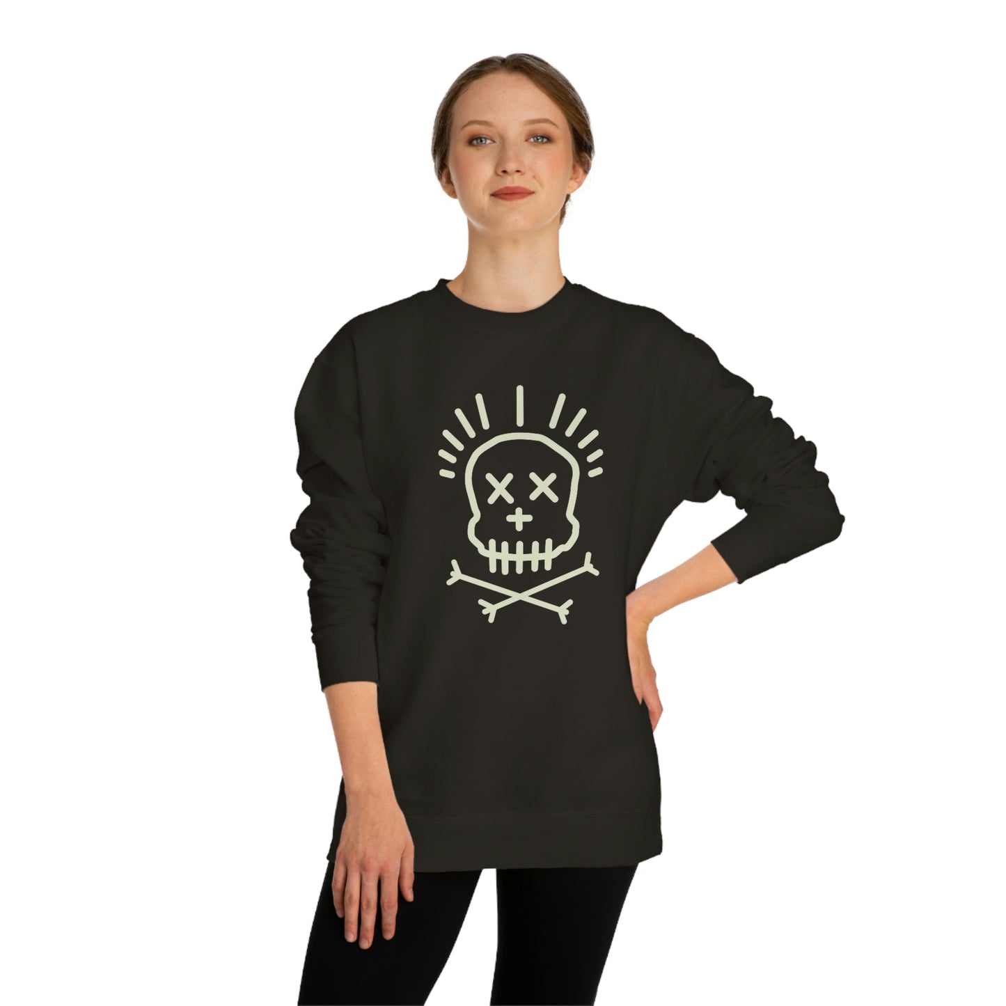 Line Skull Crew Neck Sweatshirt