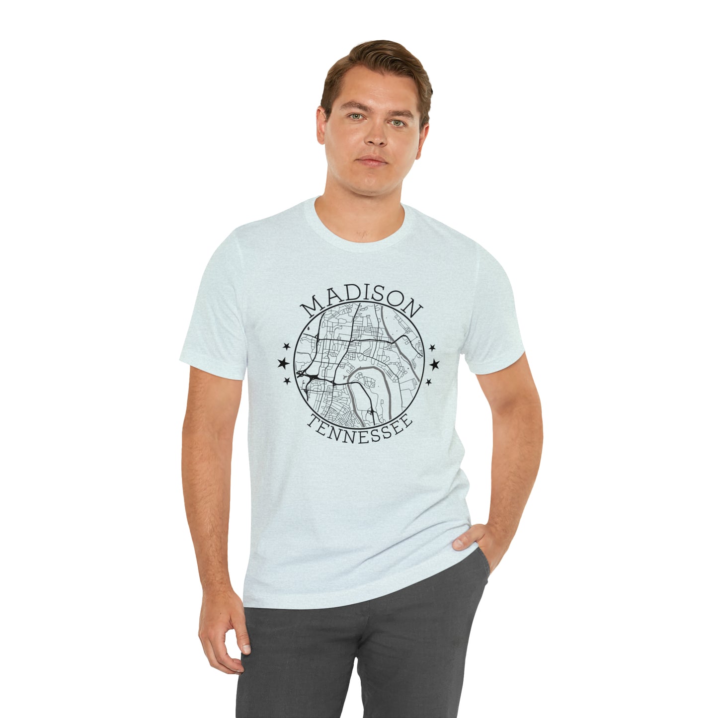 Madison Circle Map Unisex Jersey Short Sleeve Tee