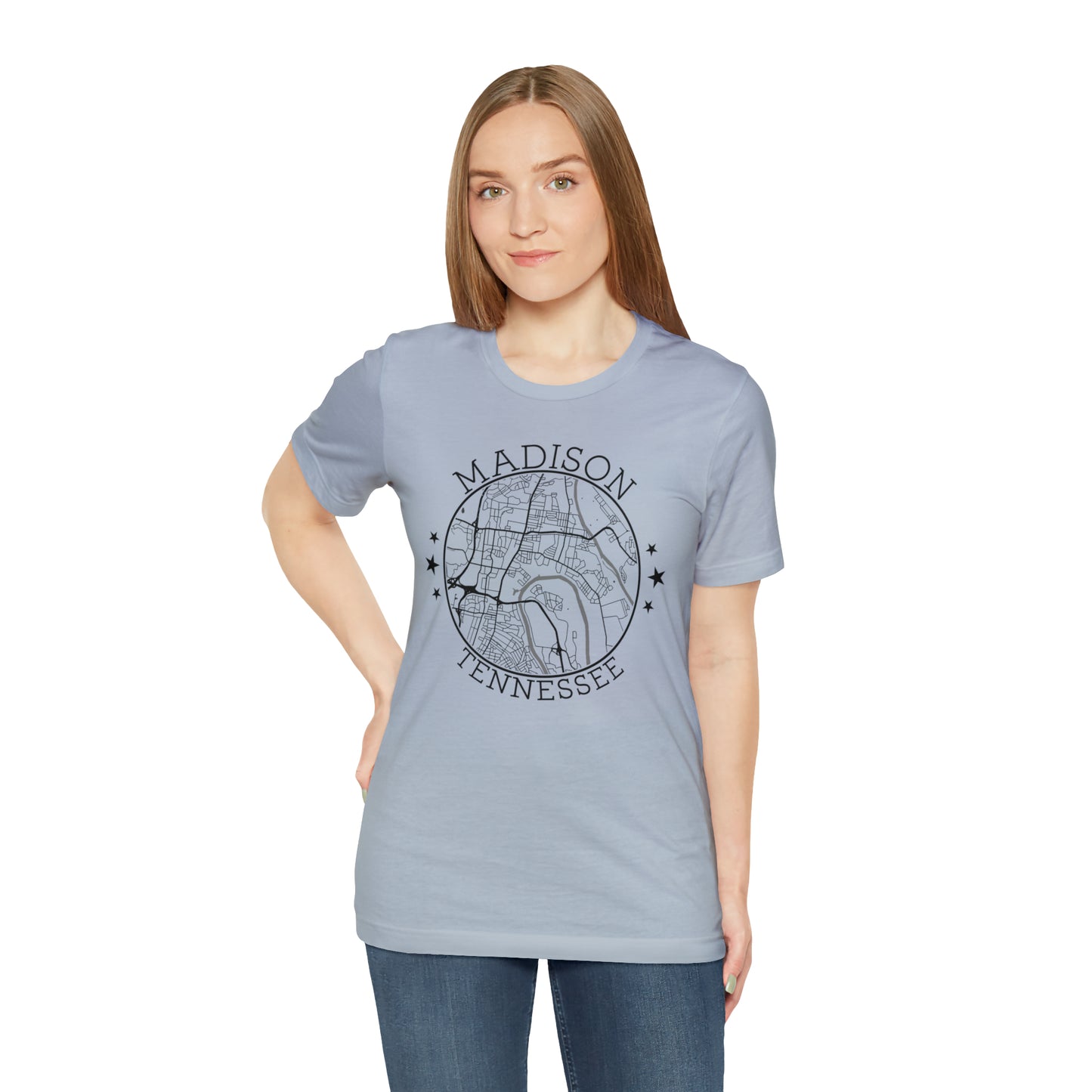 Madison Circle Map Unisex Jersey Short Sleeve Tee