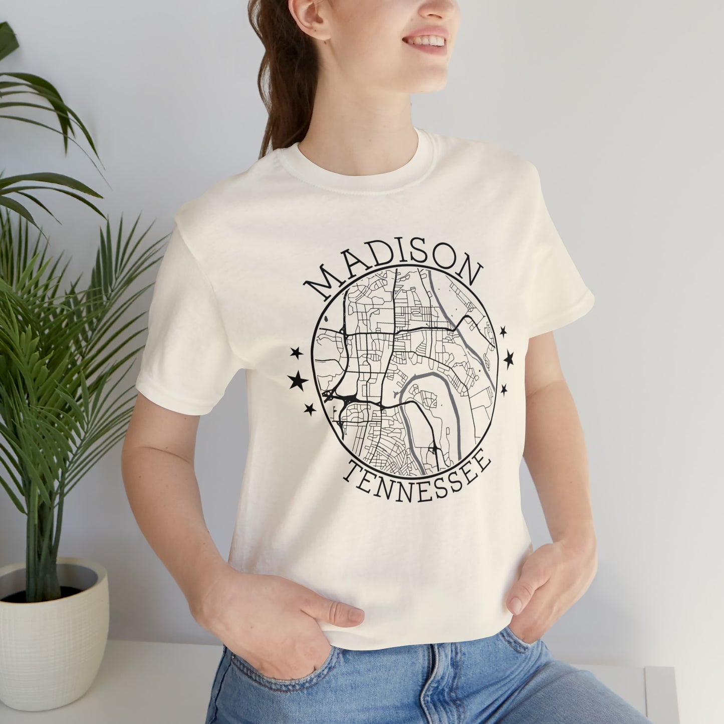 Madison Circle Map Unisex Jersey Short Sleeve Tee