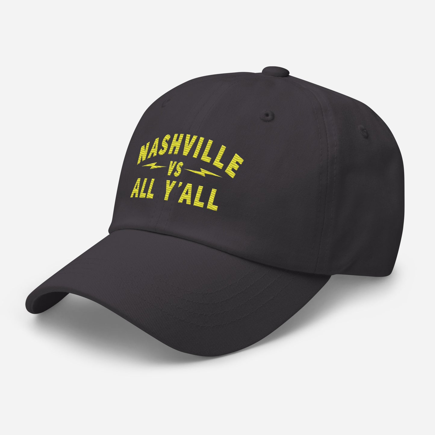 Nashville Vs Curved text Dad hat