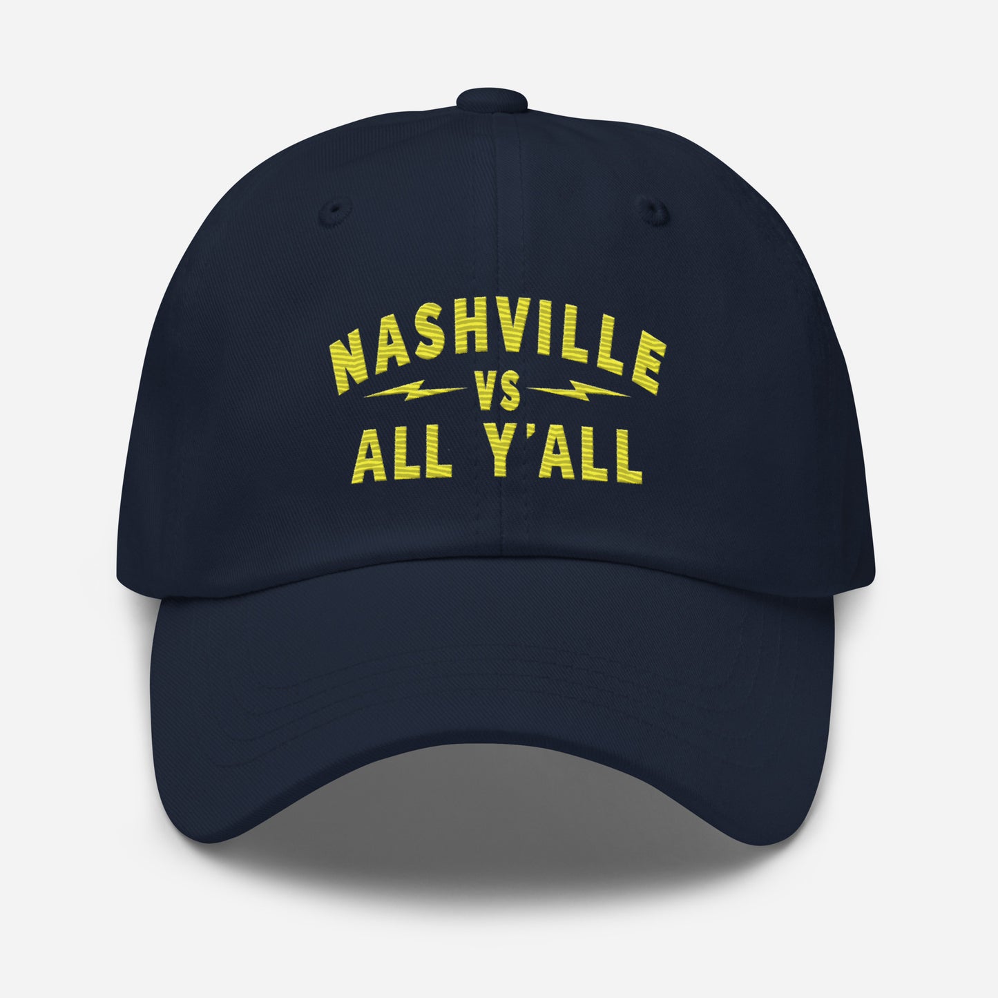 Nashville Vs Curved text Dad hat