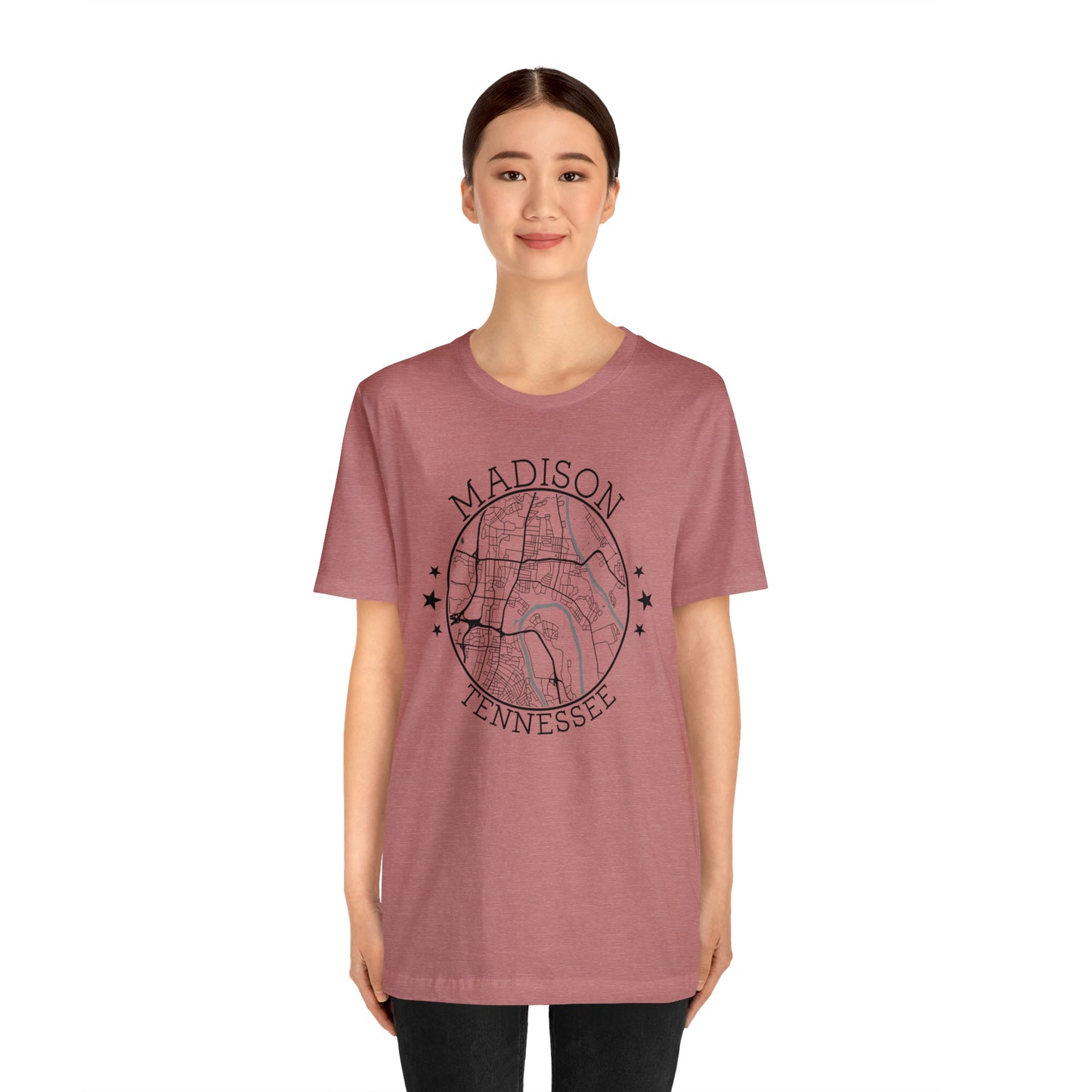 Madison Circle Map Unisex Jersey Short Sleeve Tee