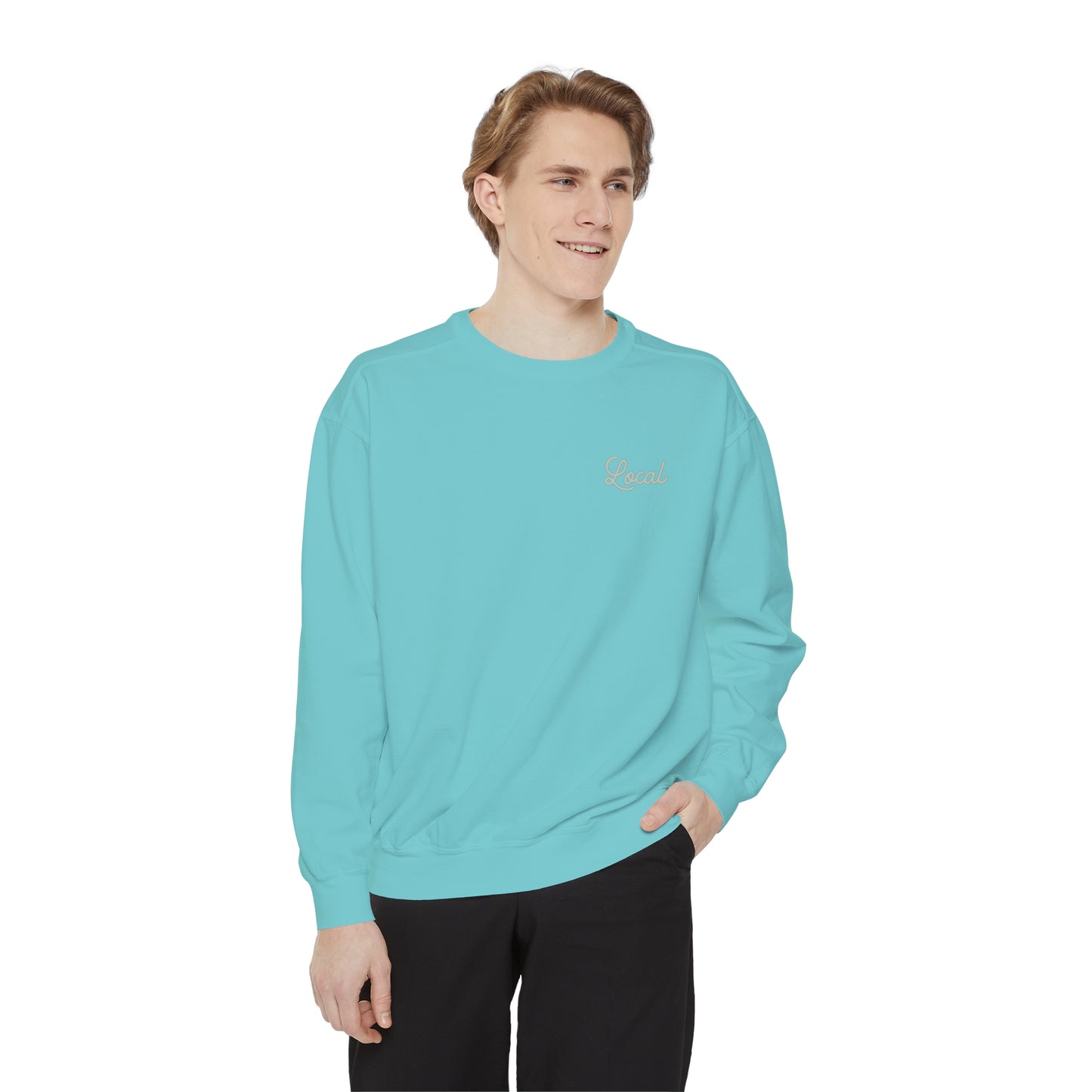 Local Script Unisex Garment-Dyed Sweatshirt