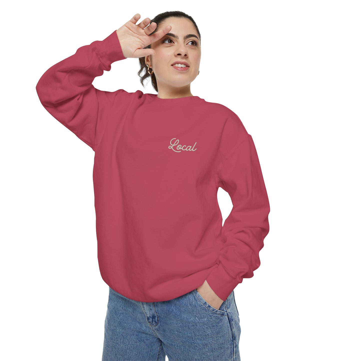 Local Script Unisex Garment-Dyed Sweatshirt